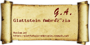 Glattstein Ambrózia névjegykártya